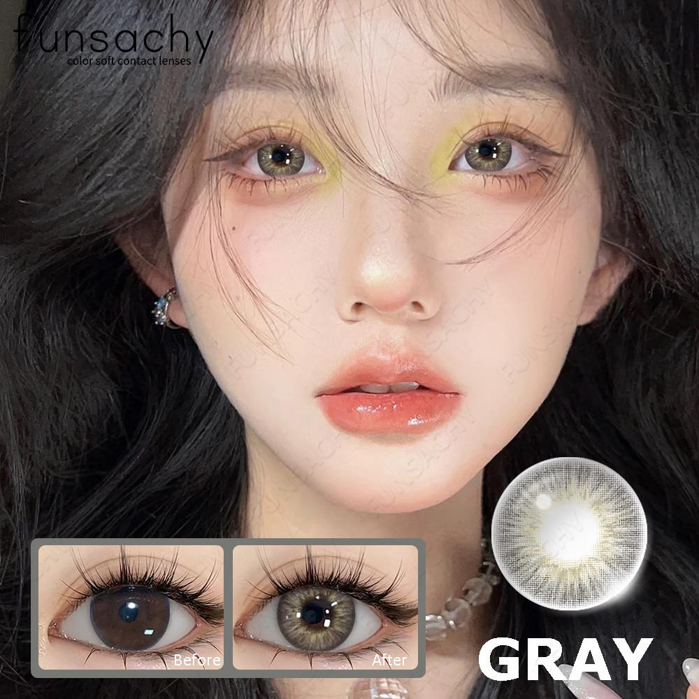 

FUNSACHY 1 пара модных цветных контактных линз корейские коричневые контактные линзы высококачественные натуральные косметические линзы для зрачков годовые