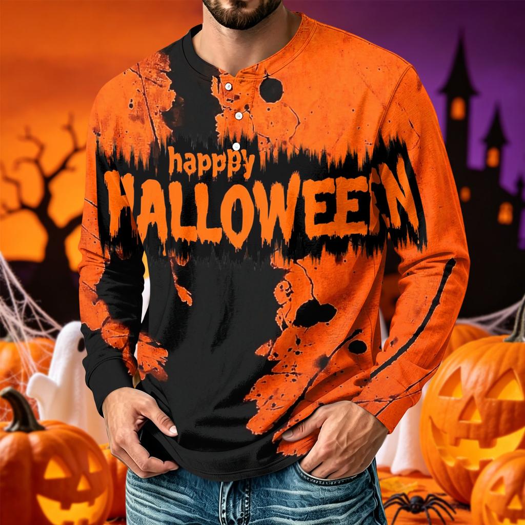 Men's Printed Long Sleeve Casual T-Shirt for Everyday Wear