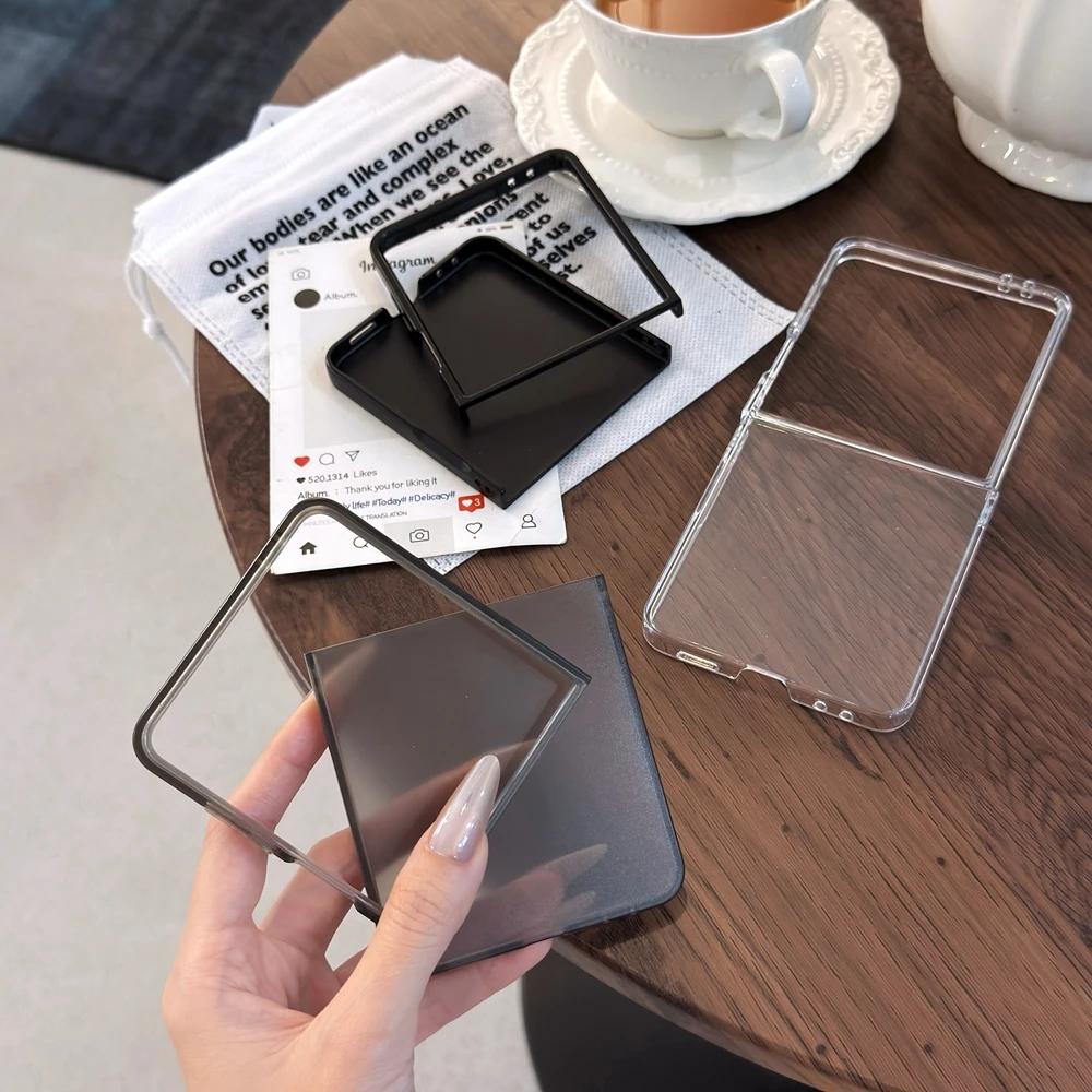 Translucent Matte Ultra Thin Case for Samsung Galaxy Z Flip 7 6  4 3 Flip7 Flip6 Shockproof Hard PC Clear Slim Cover