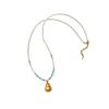 Fashion Chinese Style Gourd Austrian Pearl Necklace, Original Rotatable Design Light Luxury Long Sweater Chain
