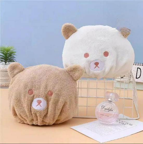 Baby Quick-Dry Hair Cap: Absorbent Coral Fleece Towel Wrap for Infants and Toddlers