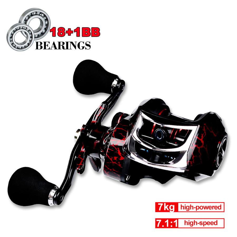 Fishing Baitcasting Reel 18+1BB 7.1:1 Gear Ratio Salt/Freshwater Right Hand