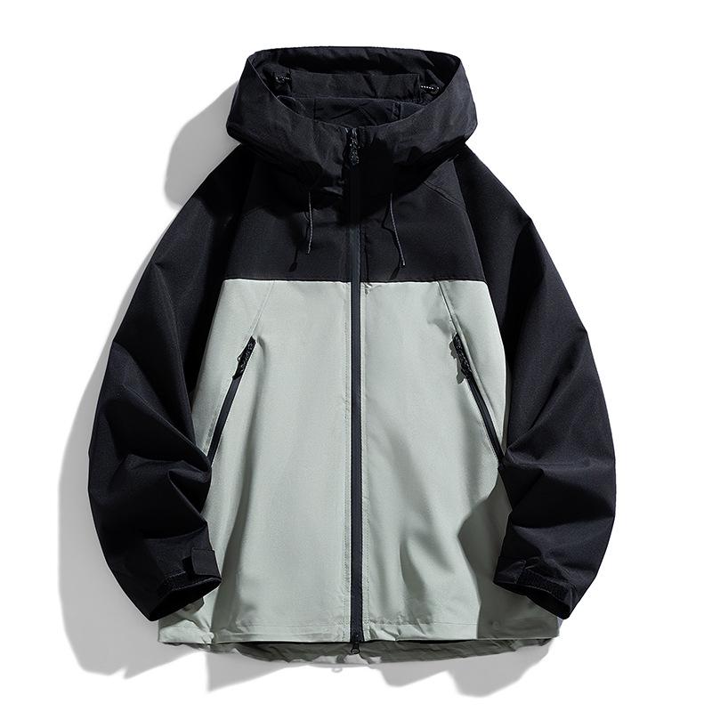 Unisex Color Block Windproof Jacket for Outdoor Sports and Mountaineering