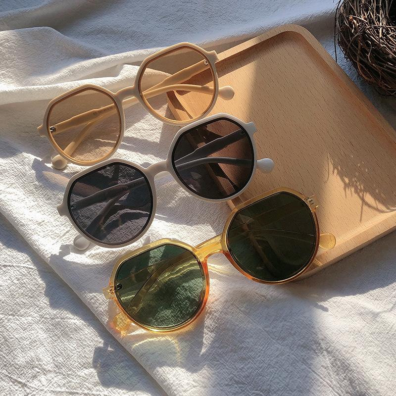 New Fashion Style All-match Trend Sunglasses Personalized Round Frame Sunglasses Ins Trend Candy Color Big Frame Sunglasses