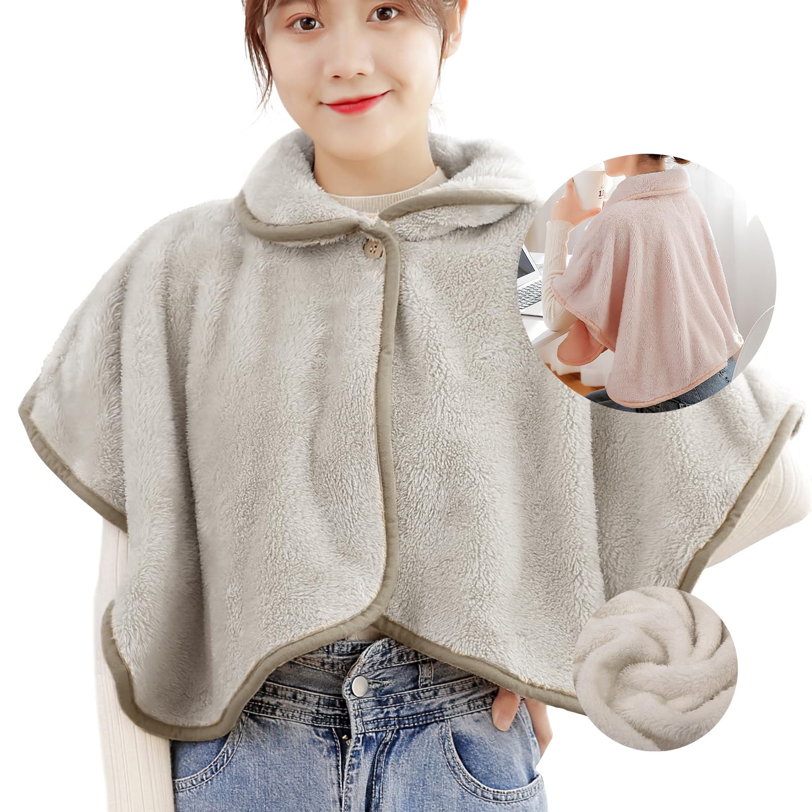 

ПОНЧО SIVAN с плечами Идеально для осени Гладкое к теплу и легко накидывать на вас и разработано, чтобы оставаться в тепле, милое для осени и