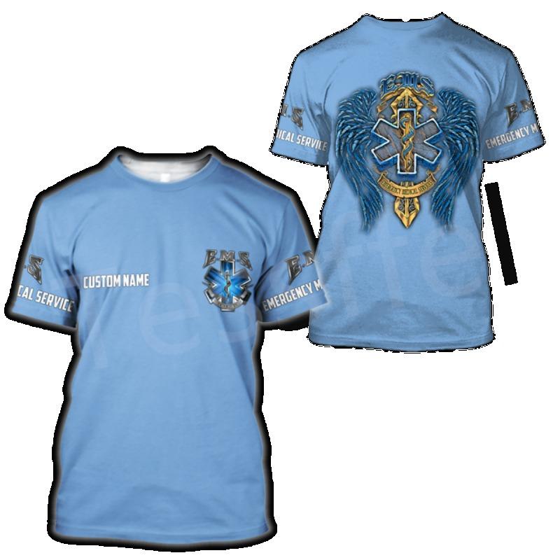 

Tessffel Emergency Medical Service Technician EMT EMS Paramedic Hero New Fashion Unisex Casual 3DPrint Футболки з короткими рукавами s-3 L