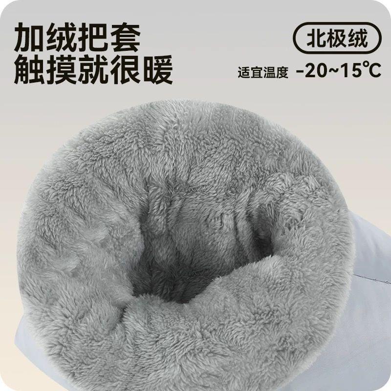 Winter Motorcycle Bike Handlebar Grips Cover Thick Fleece Lined Windproof Waterproof Warm Hand Protector Universal Fit