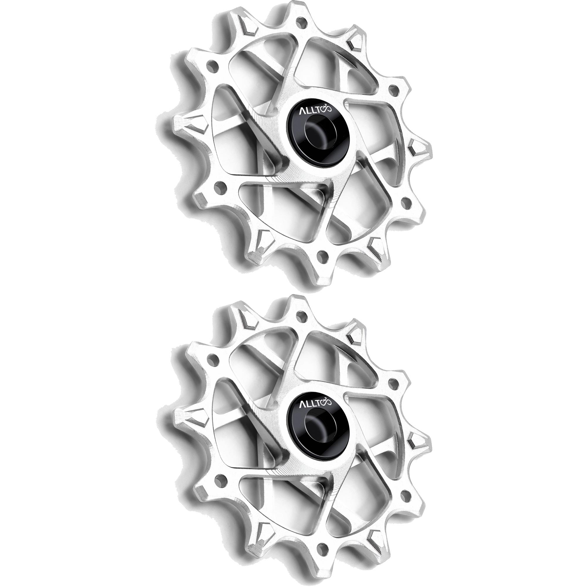ALLTOO Bike Part Metal Silver Rear Derailleur 2pcs 12T 11/12S Guide Wheel Bicycle For Sram Shimano MTB Aluminum Ceramic Bearing 12T серебряный