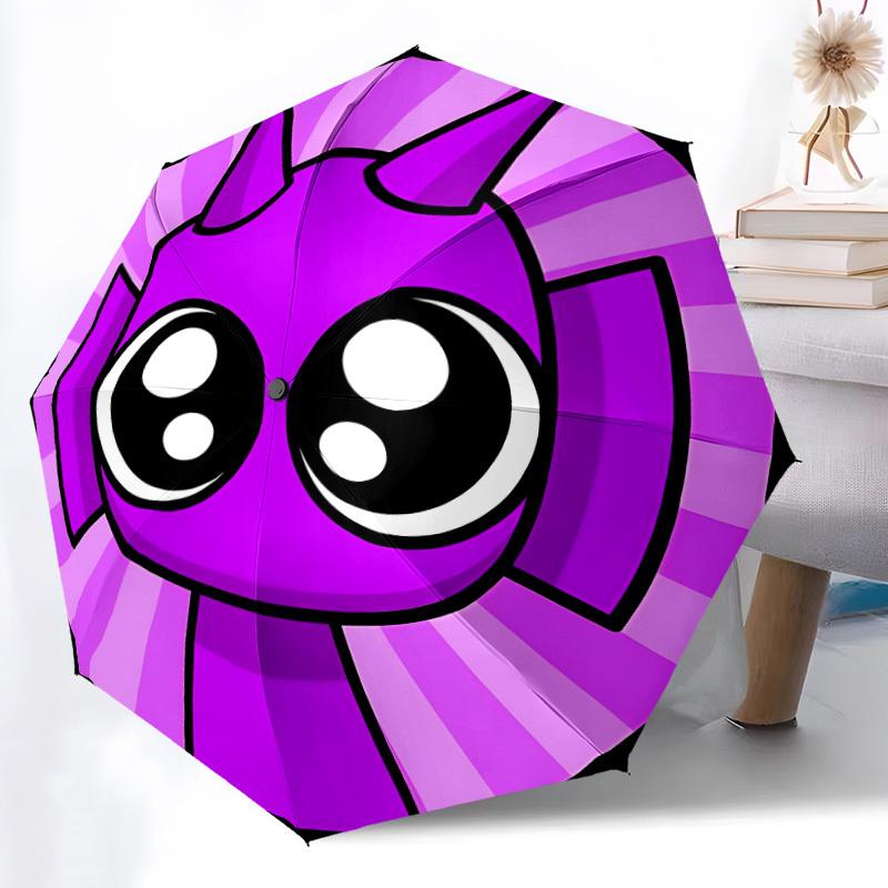 1pc Purple, Cartoon Automatic Open/Close Umbrella - Compact Travel Umbrella with 8-Rib Durable Frame yy251023096
