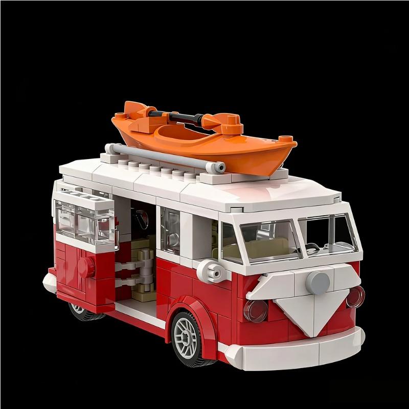 Technical Creative Vehicle MOC City Camper Travel Trip Car Blocks T1 MOC-Designer Suit Building Party Gifts Holiday C