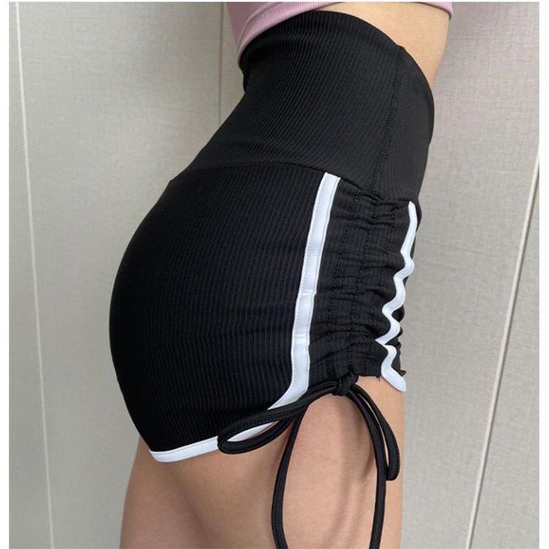 

Fashion Sexy Raised Buttocks Drawstring Hot Pants Sports Shorts Female Fitness Gym Yoga Shorts Women Black M
