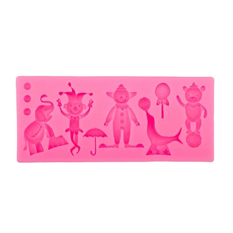 

Fondant Chocolate Mould Circus Clown Resin Molds Baking Decorating Mold Nonstick 1 рожевий
