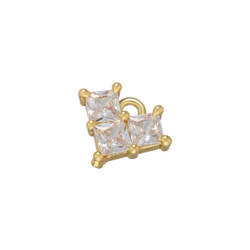 2pcs/lot, Gold Heart Crystal Pendant Star Charms for Handmade Earrings Necklace Jewelry Accessories VD1181