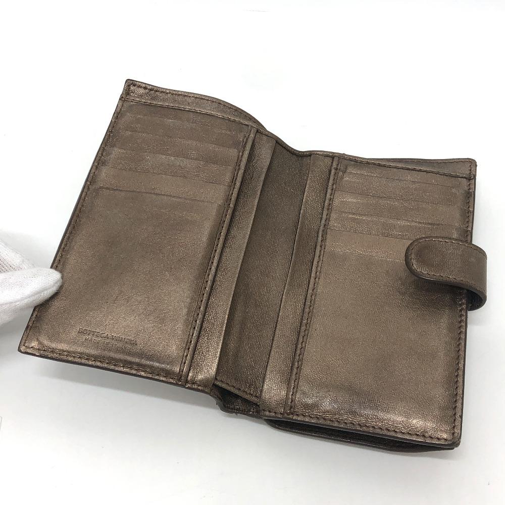 BOTTEGA VENETA Intrecciato Zip Around Wallet Folded wallet Leather Brown