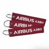 Portachiavi Ricamato Double-Sided Commemorativo per Aviazione Air380 con Logo Volante