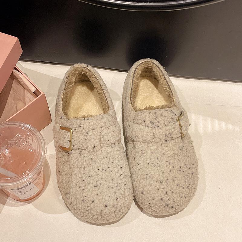 

Women s large size soft elastic winter warm cold padded snow boots non-slip wear outdoor leisure sports plush cotton boots 40 бежевий