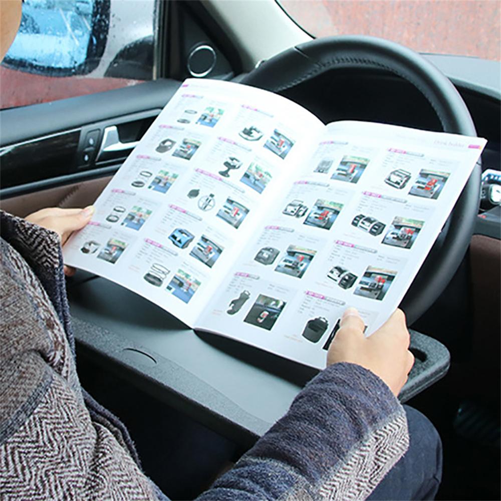 Car Steering Wheel Tray Desk Two Sided For Laptop Drink Food Work Table Holder