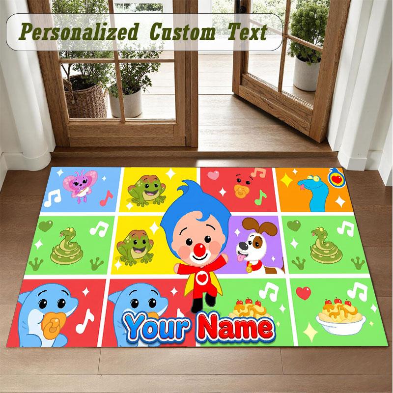 Crystal Velvet Square Rug Custom NameEl Payaso Plim Plim Pattern Non Slip Home Floor Decor Rug