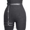 European & American Punk Black Leather Double-Layer Leg Ring & Multi-Layer Body Chain Waist Strap