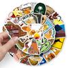 50 Sheets Arabic Style Humanistic Cartoon Decorative Stickers for Speakers & Headphones - No Cutting Needed