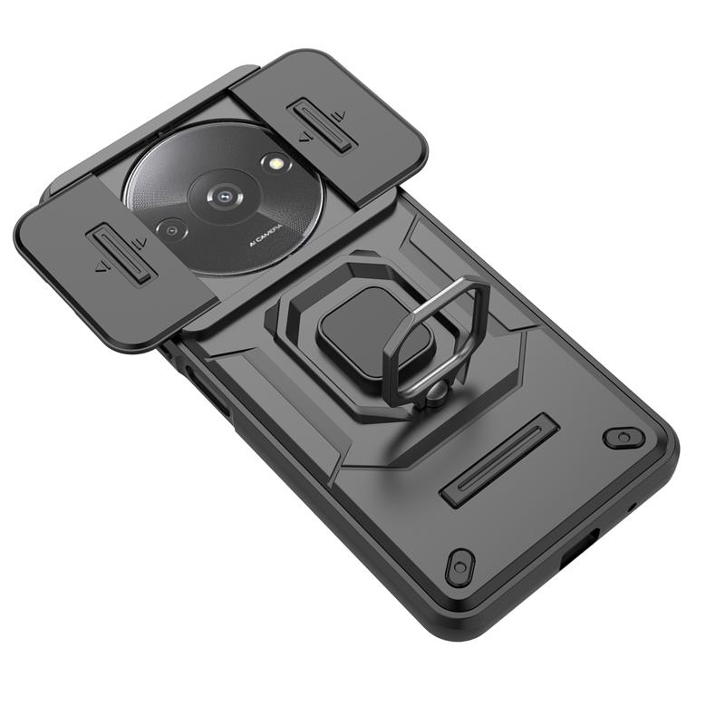 For Xiaomi Redmi A3 4G Case Slide Camera Shockproof Armor Phone Case for Xiaomi Redmi A3 A 3 2024 Magnetic Stand Ring Back Cover