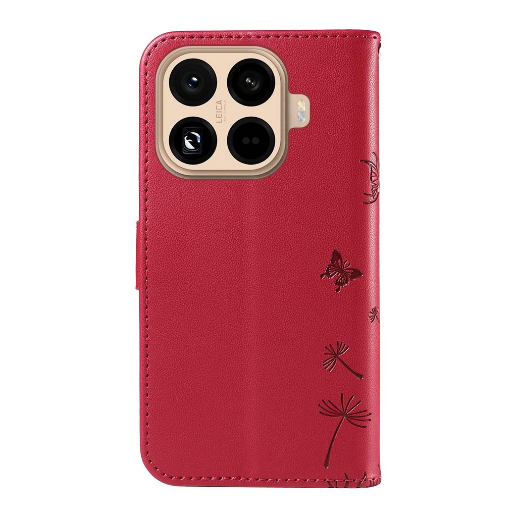 For Xiaomi 15T Pro Leather Wallet Case with Strap Dandelion Imprint Phone Stand Cover