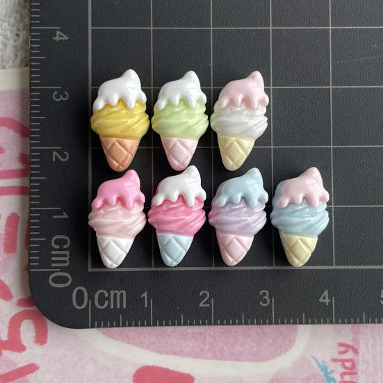 10Pcs Mini Colorful Ice Cream Charm Simulated Ice Cone Figurine DIY Handmade Jewelry Hair Clip Backpack Bag Decoration Accessories