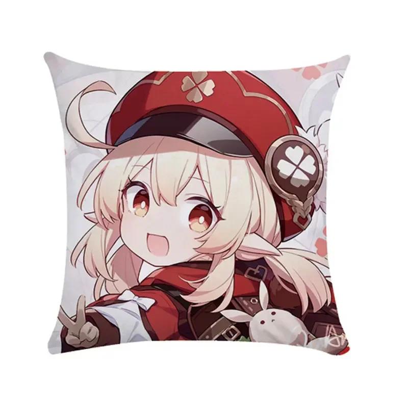 40/45/50cm Genshin Pillowcases Dormitory Sofa Bedside Cushion Cover Cartoon Anime Home Decor Throw Pillow Case