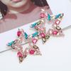 Geometric Rhinestone Inlaid Star Alloy Earrings - Multi-Color Light Luxury Design
