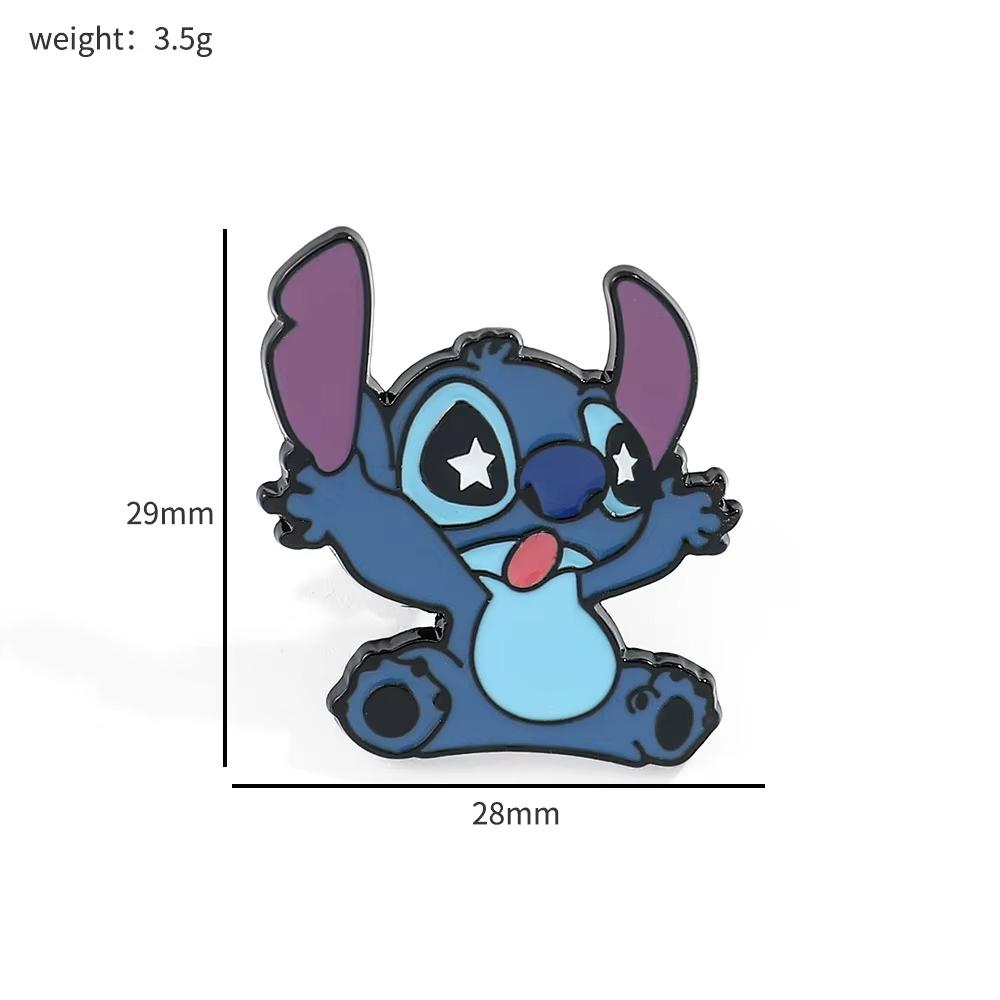 MINISO Creative Cartoon Characters Brooch Personalized Stitch Enamel Pin Backpack Clothing Jewelry Metal Badge Accessories Gift