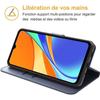 Case for Redmi 10A Magnetic Closure Leather Effect Solid Elegant Navy Blue