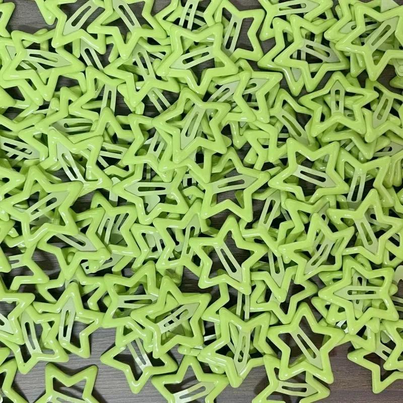 10 Piezas Clips de Pelo BB de Estrella Colorida para Niñas Y2K Pinzas de Estrella Lindas para Mujer Pinza de Presión Simple de Metal Tocado Joyería para el Cabello Accesorios