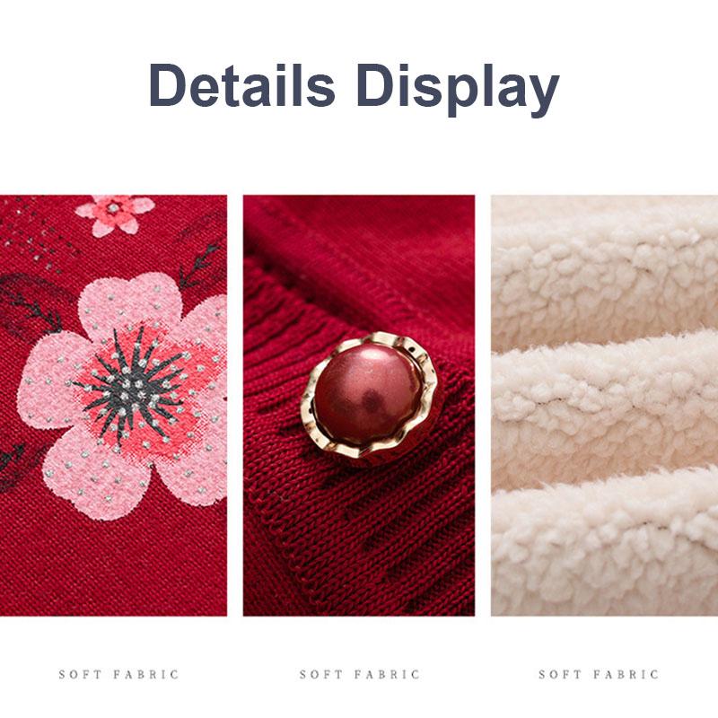 Mother's Winter Sweater Cardigan Middle-aged and Old Women's Grandmother's Plush Thickened Spring and Autumn Old Lady's Coat