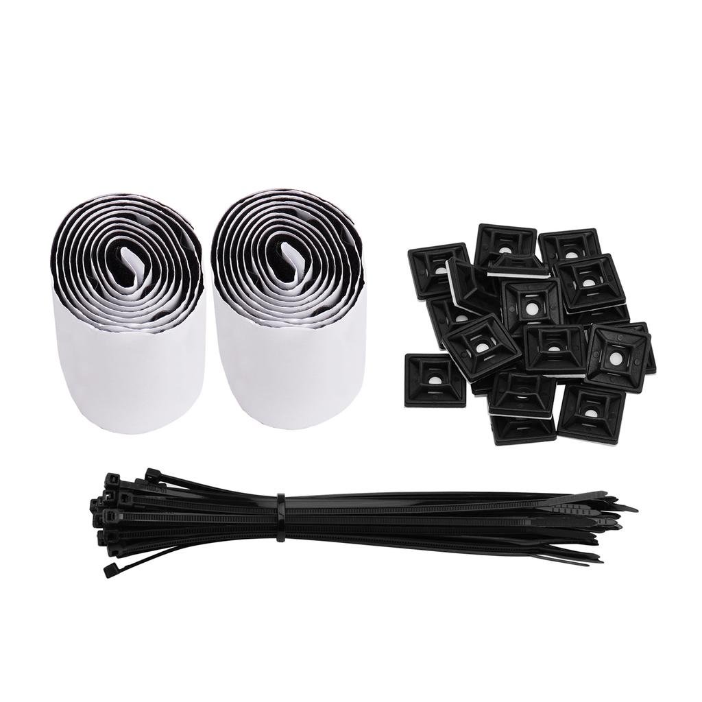 Pedalboard Organizer Kit Self Adhesive Tapes Heavy Duty Sticky Back Fastener Strips and Adjustable Self Nylon Locking