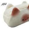 Spacious Stationery Organizer Cute Cat Pencil Case Large Capacity Pouch Toast Shape Slice Bag Smooth Zipper Closure Multipurpose for School