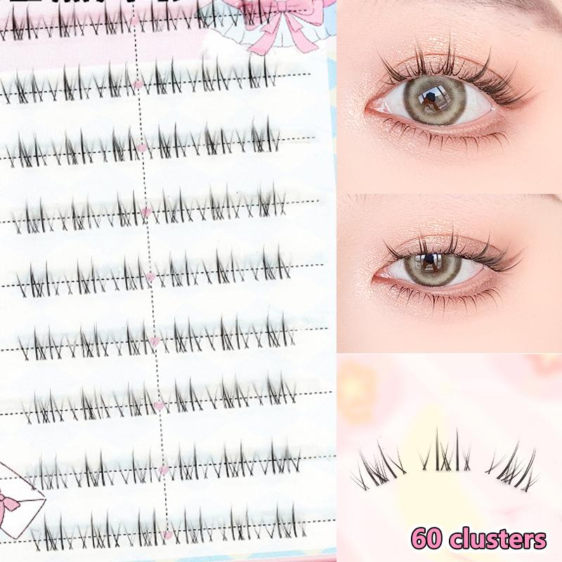 Glue-Free False Eyelashes Cat Eye Makeup Soft Natural Lower Eyelashes Segmented Thin Stems Suitable For Novice Diy Eyelashe