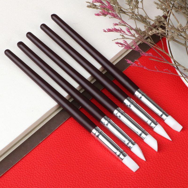 

Silicone Brush Set for Polymer Clay, Nail Art, Anti-Fingerprint Sculpting, Embossing & Detailing Pen