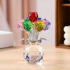 Creative Crystal Rose Sculpture Reflect Colorful Rose Bouquet Ornaments Small Handmade Crystal Rose Bundle Mother's Day