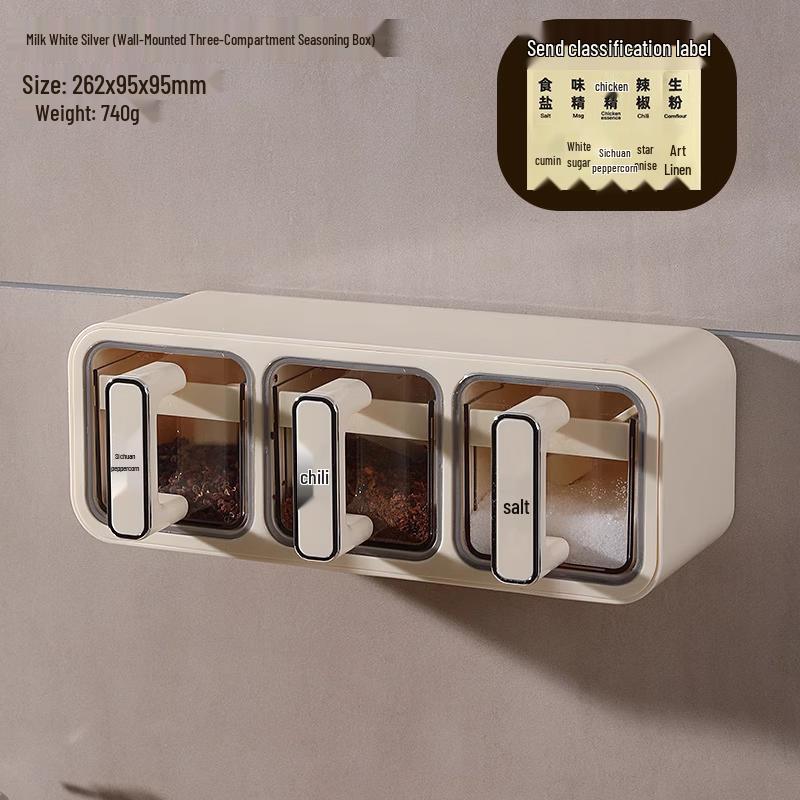 777 Wall-Mounted Ceramic Spice Organizer Set