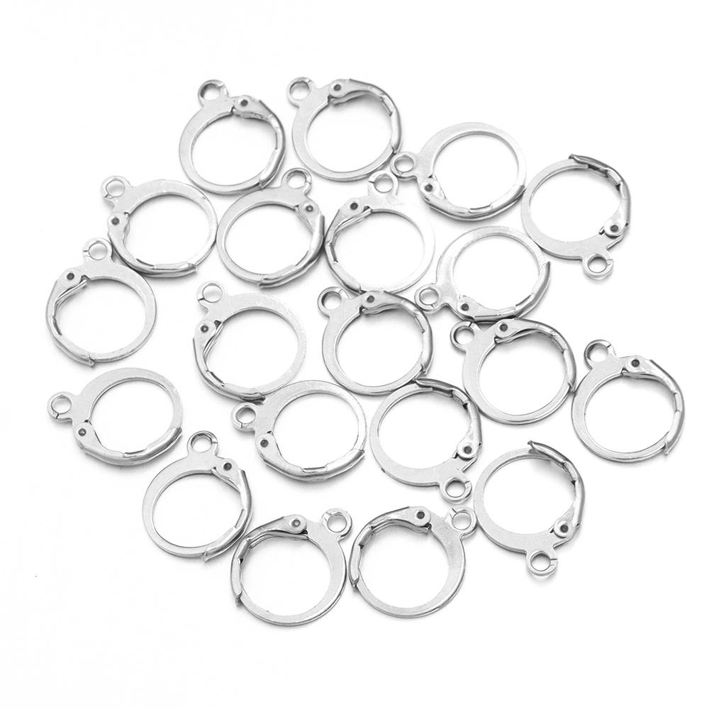20pcs/lot Hypoallergenic Stainless Steel Ear Hooks French Lever Back Earring Round Hook Ear Wire Earrings For DIY Jewelry Making