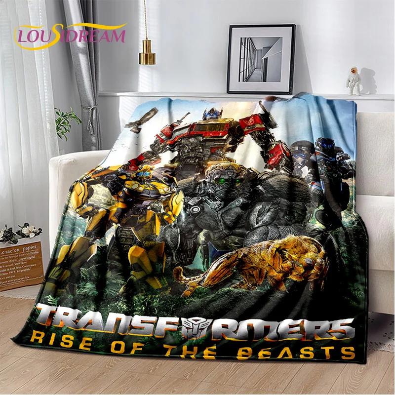 3D T-Transformers Cartoon Autobots Blanket,Soft Throw Blanket for Home Bedroom Bed Sofa Picnic Travel Office Rest Cover Blanket