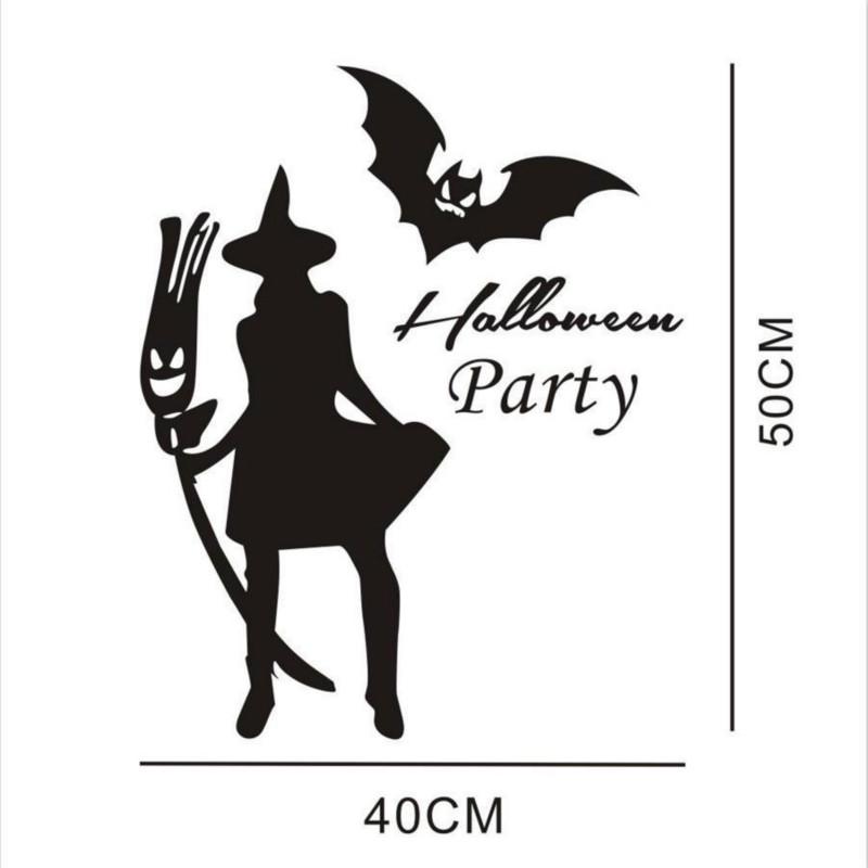 Halloween Witch Bat Room Decorative Wallpaper Removable Creative Wall Sticker