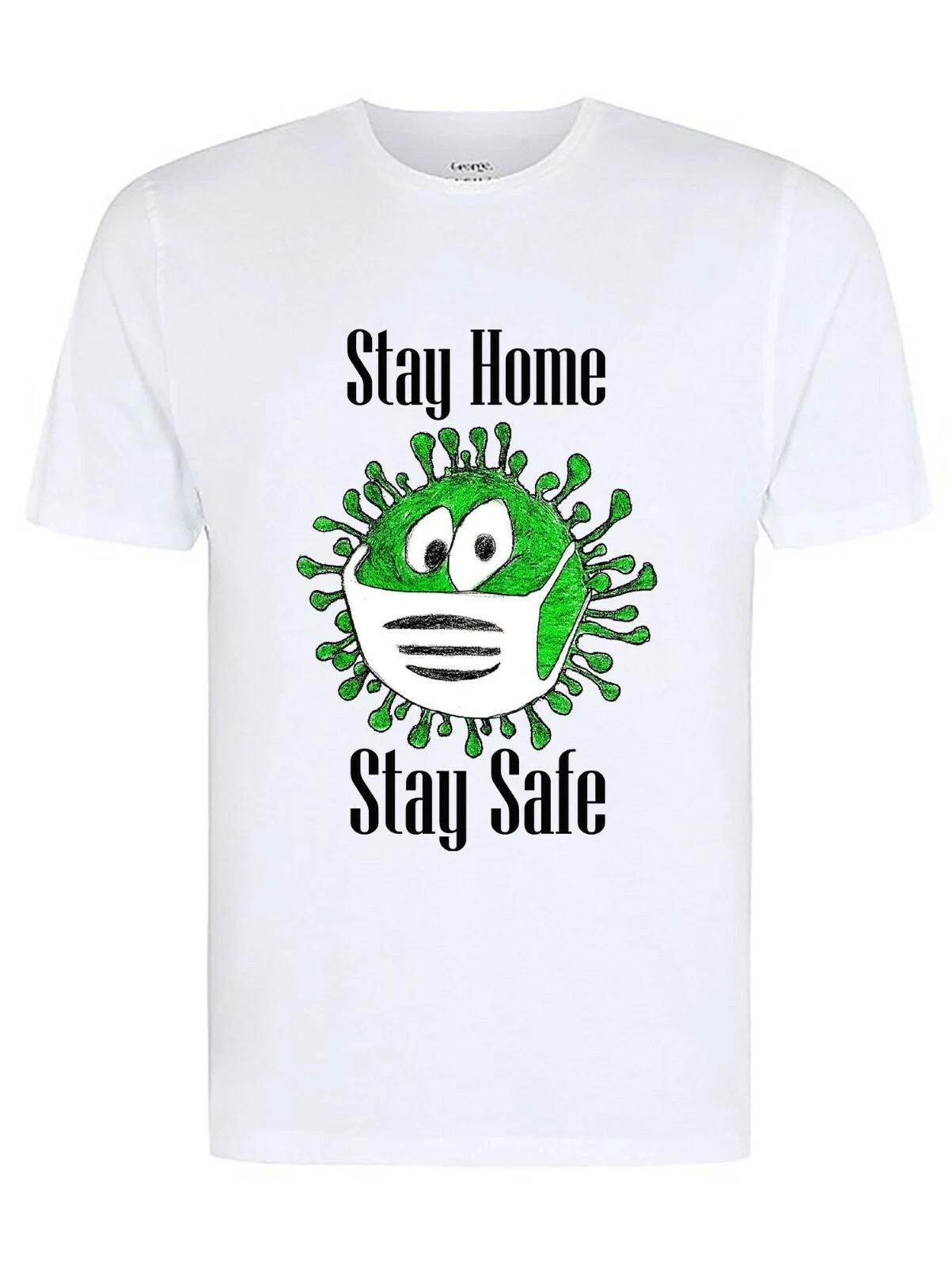 Stay At Home Stay Safe 2020 Social Distance awareness T-Shirt, Quarantine Life M