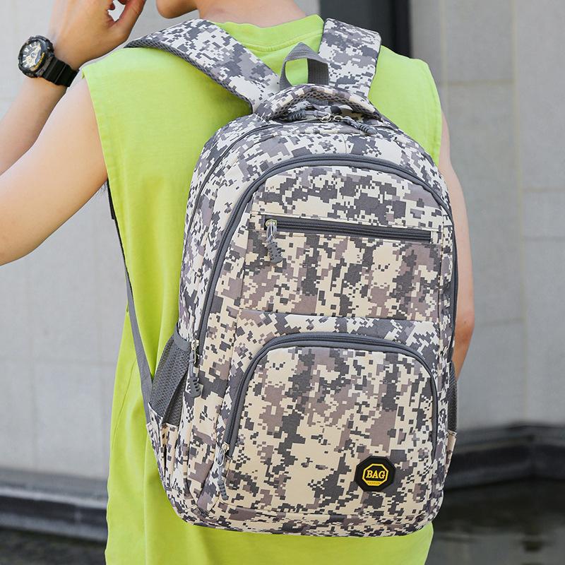 Camo Travel Backpack Large Capacity Outdoor Hiking Oxford Fabric Shoulder