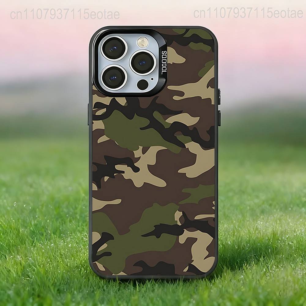 Camouflage Camo Military Cool Black Phone Case Compatible with iPhone 17 16 15 14 13 12 11, Pro, Max, Plus, E, Air, Mini