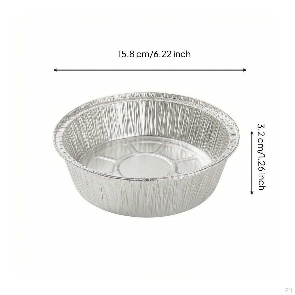 60 Pieces Aluminum Foil Oven Pan Round Lightweight for Culinary Creators, Home Cooks, Meal