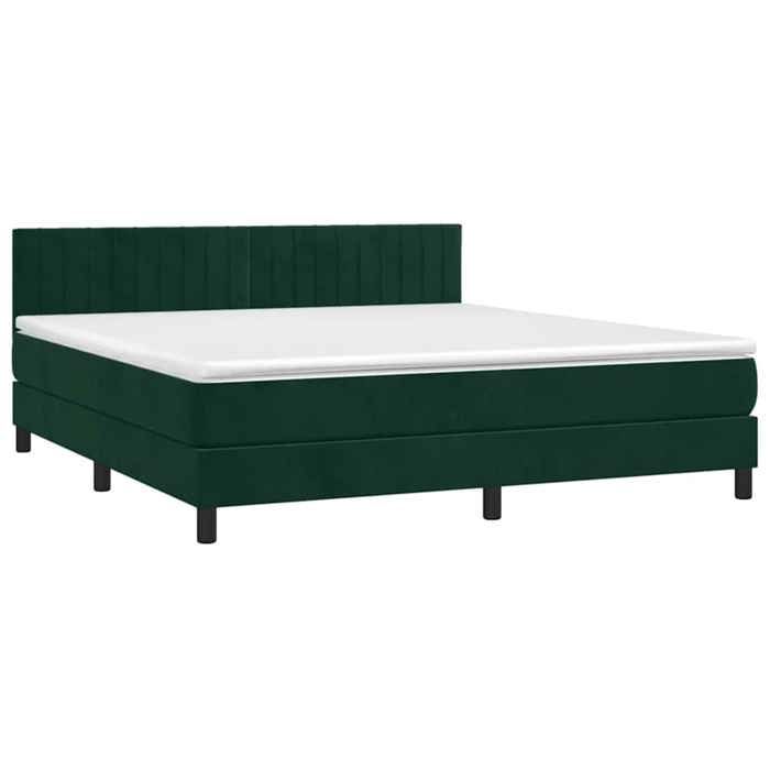 Maison Exclusive - Sommier à lattes de lit et matelas Vert foncé 160x200cm Velours