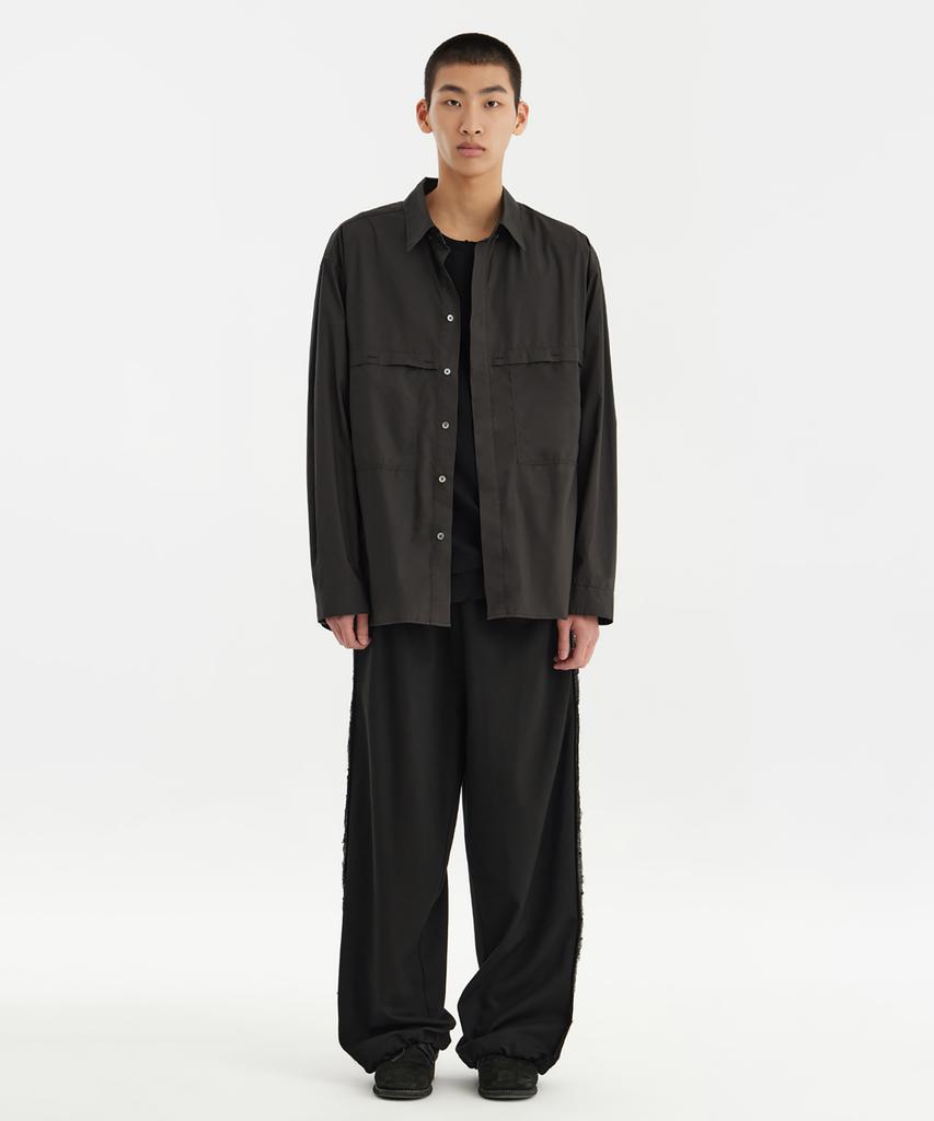 YOUTH Detachable Hooded Shirt - Charcoal Gray