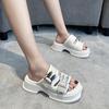 European Station Trendy Thick Bottom Slippers for Women In 2023 Summer New Style Internet Celebrity Fashion Beach Open Toed Cool Slippers for Women