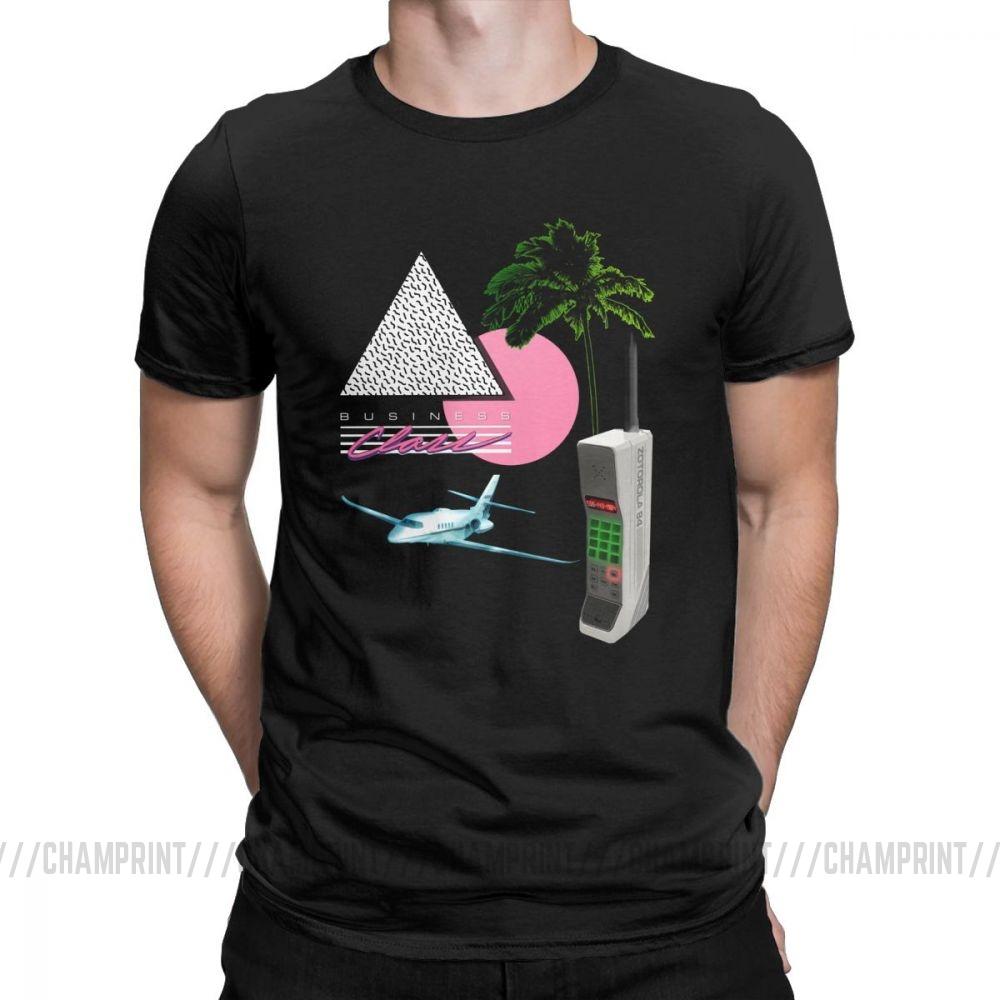 Business Class 84 Collection T Shirts Men Vhs Vaporwave Short Sleeve Funny Tee Shirt Crewneck Cotton